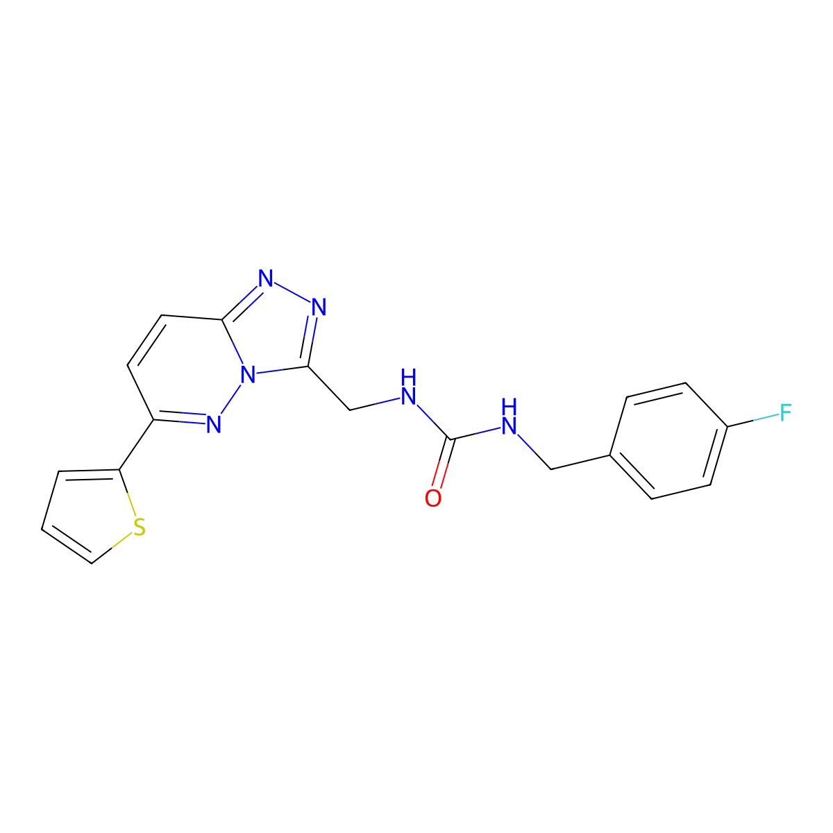 1-(4-Fluorobenzyl)-3-((6-(thiophen-2-yl)-[1,2,4]triazolo[4,3-b]pyridazin-3-yl)methyl)urea molecular structure, CAS 1903631-33-3