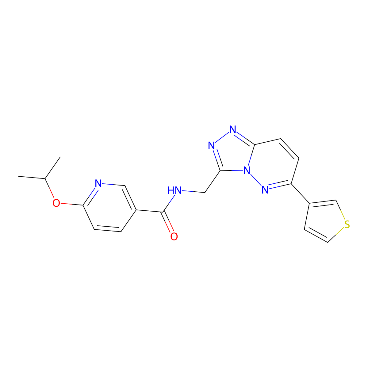6-isopropoxy-N-((6-(thiophen-3-yl)-[1,2,4]triazolo[4,3-b]pyridazin-3-yl)methyl)nicotinamide molecular structure, CAS 1903631-60-6