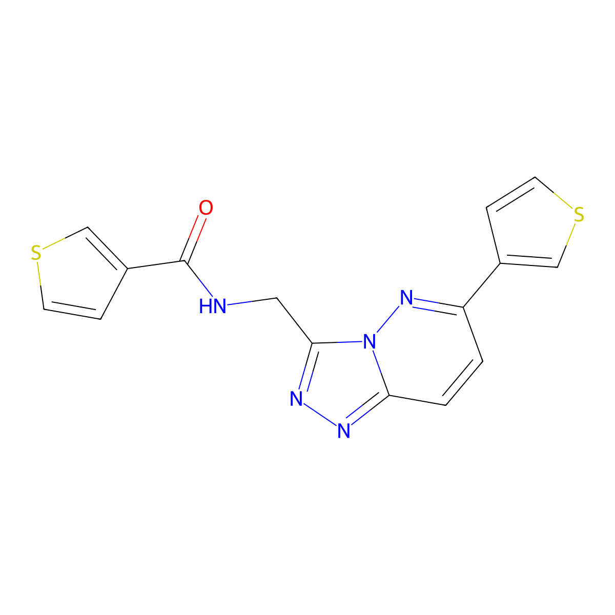 N-((6-(thiophen-3-yl)-[1,2,4]triazolo[4,3-b]pyridazin-3-yl)methyl)thiophene-3-carboxamide molecular structure, CAS 1903631-93-5