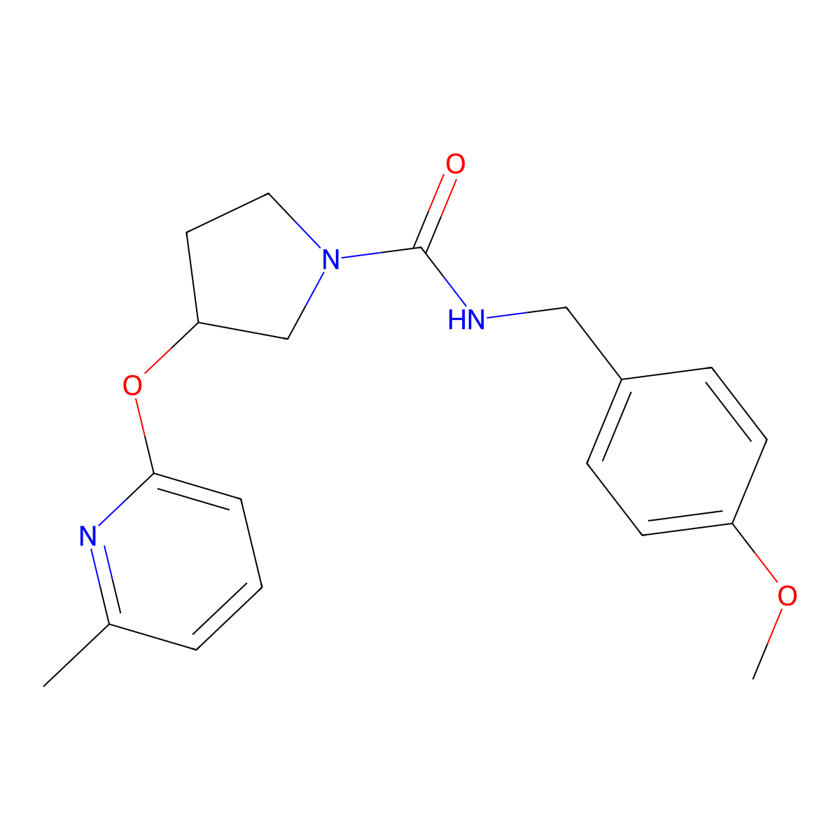 N-(4-methoxybenzyl)-3-((6-methylpyridin-2-yl)oxy)pyrrolidine-1-carboxamide molecular structure, CAS 1903633-18-0