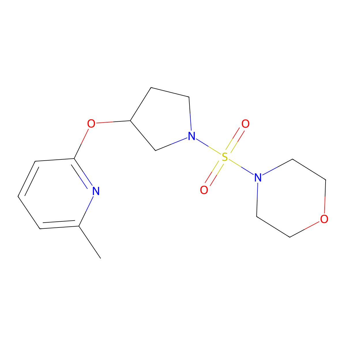 4-({3-[(6-Methylpyridin-2-yl)oxy]pyrrolidin-1-yl}sulfonyl)morpholine molecular structure, CAS 1903633-72-6