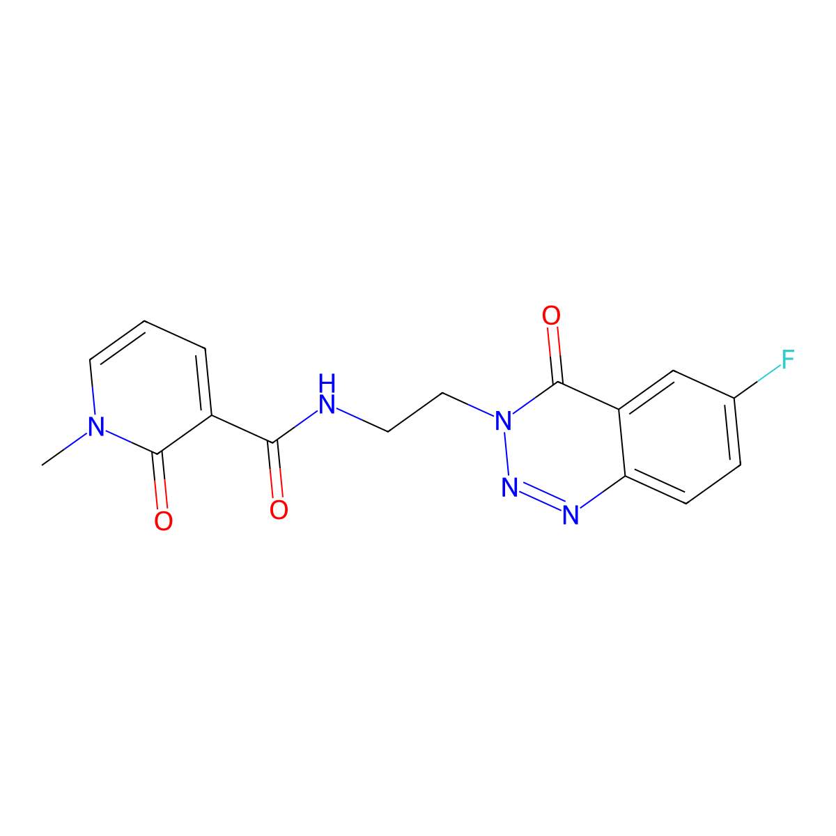N-(2-(6-fluoro-4-oxobenzo[d][1,2,3]triazin-3(4H)-yl)ethyl)-1-methyl-2-oxo-1,2-dihydropyridine-3-carboxamide molecular structure, CAS 1903634-95-6