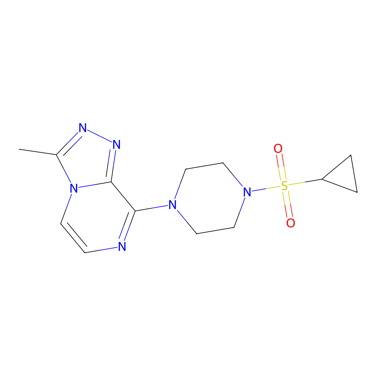 1-(Cyclopropanesulfonyl)-4-{3-methyl-[1,2,4]triazolo[4,3-a]pyrazin-8-yl}piperazine molecular structure, CAS 1903635-50-6