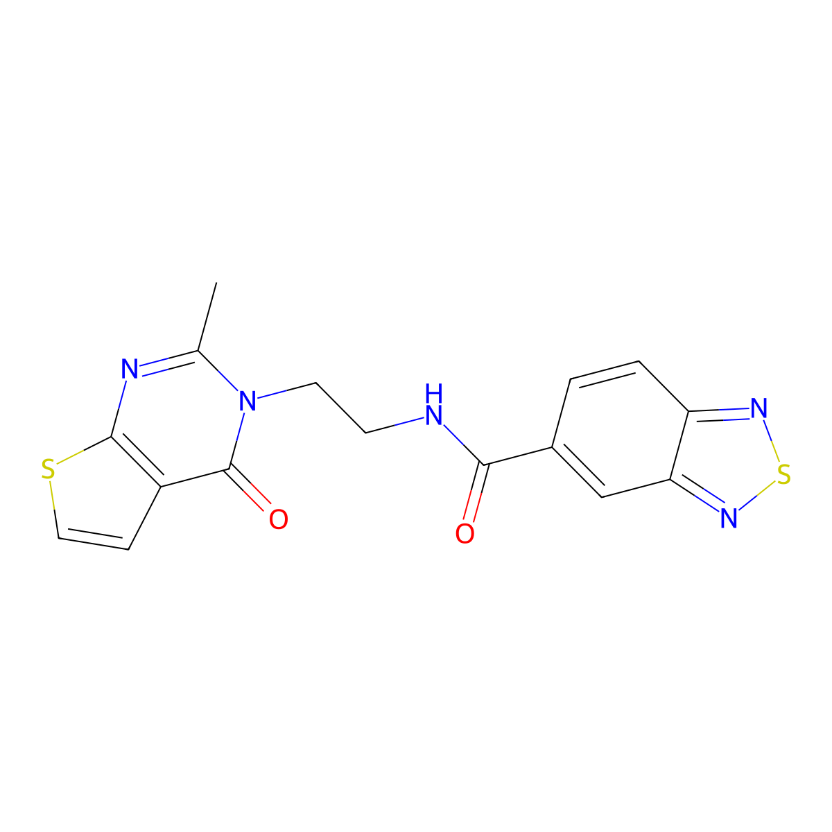 N-(2-(2-methyl-4-oxothieno[2,3-d]pyrimidin-3(4H)-yl)ethyl)benzo[c][1,2,5]thiadiazole-5-carboxamide molecular structure, CAS 1903636-67-8