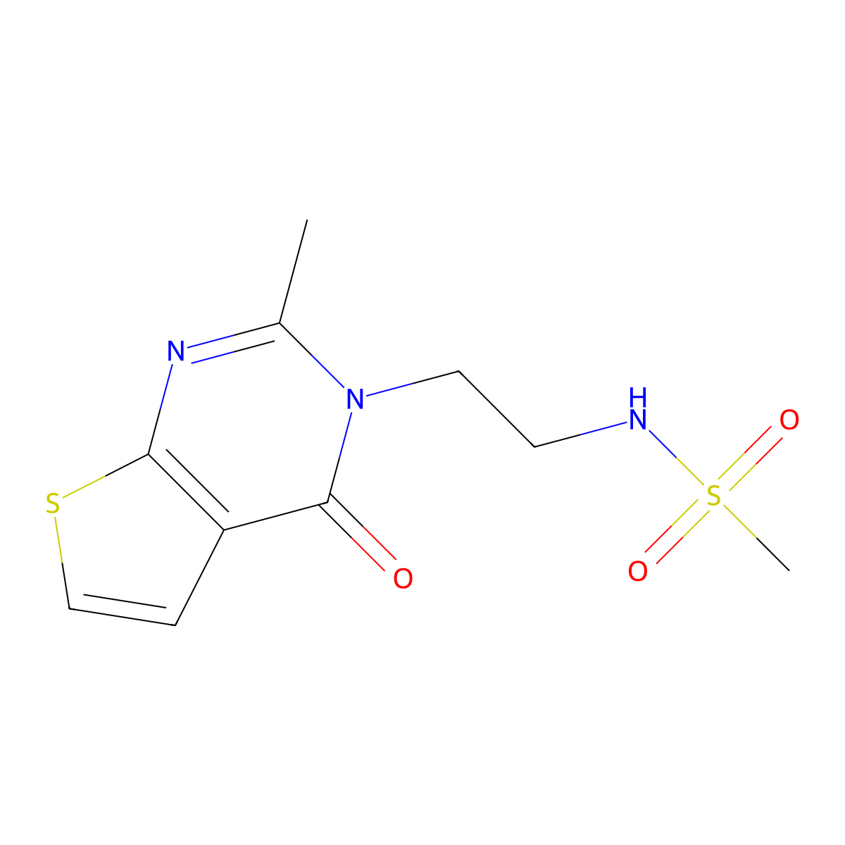 N-(2-(2-methyl-4-oxothieno[2,3-d]pyrimidin-3(4H)-yl)ethyl)methanesulfonamide molecular structure, CAS 1903636-97-4