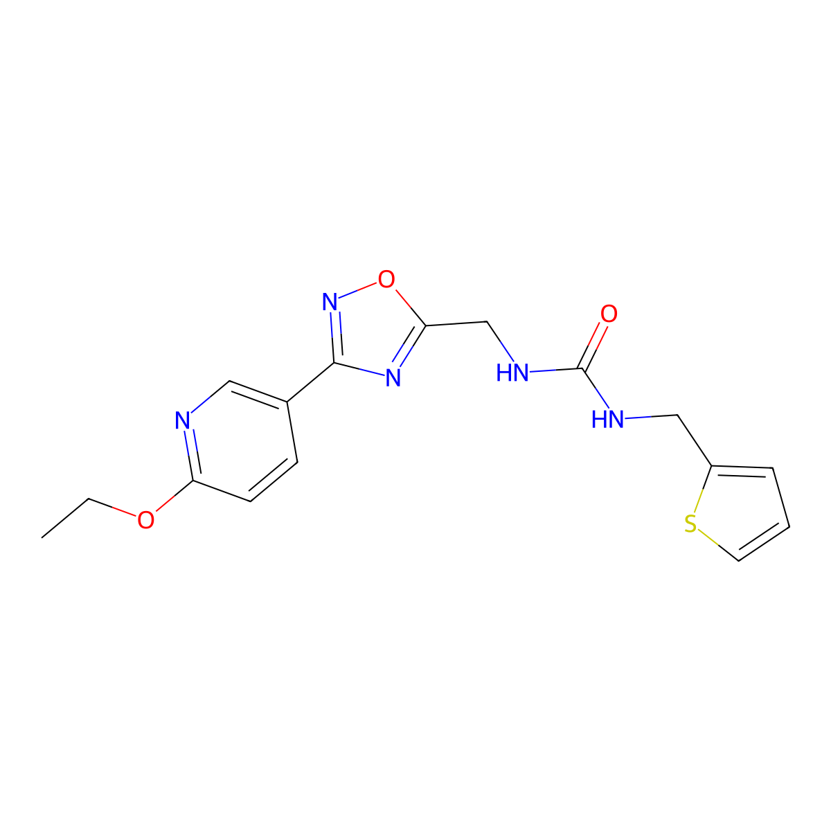 1-((3-(6-Ethoxypyridin-3-yl)-1,2,4-oxadiazol-5-yl)methyl)-3-(thiophen-2-ylmethyl)urea molecular structure, CAS 1903638-14-1