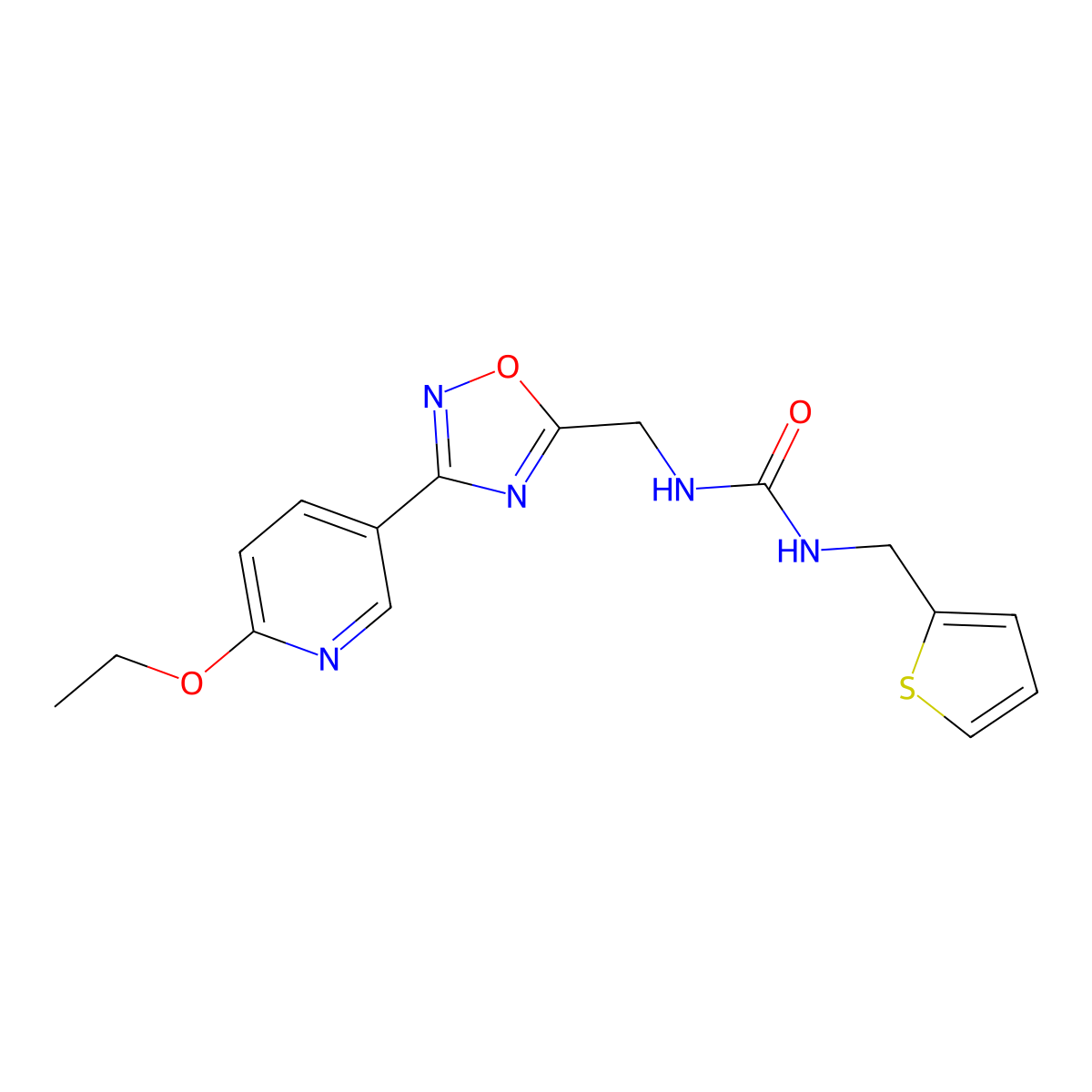 1-((3-(6-Ethoxypyridin-3-yl)-1,2,4-oxadiazol-5-yl)methyl)-3-(thiophen-2-ylmethyl)urea molecular structure, CAS 1903638-14-1
