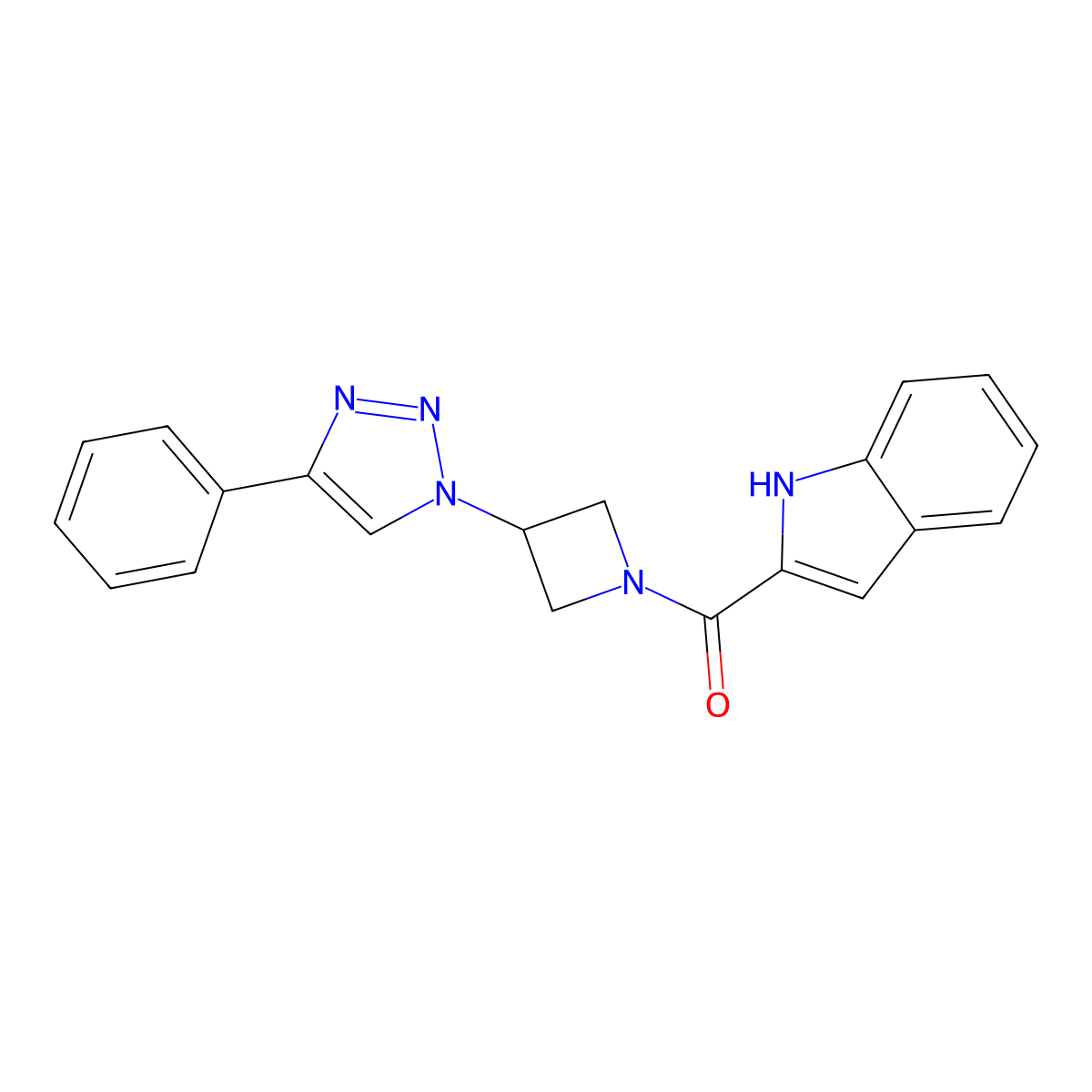 (1H-indol-2-yl)(3-(4-phenyl-1H-1,2,3-triazol-1-yl)azetidin-1-yl)methanone molecular structure, CAS 1903638-66-3