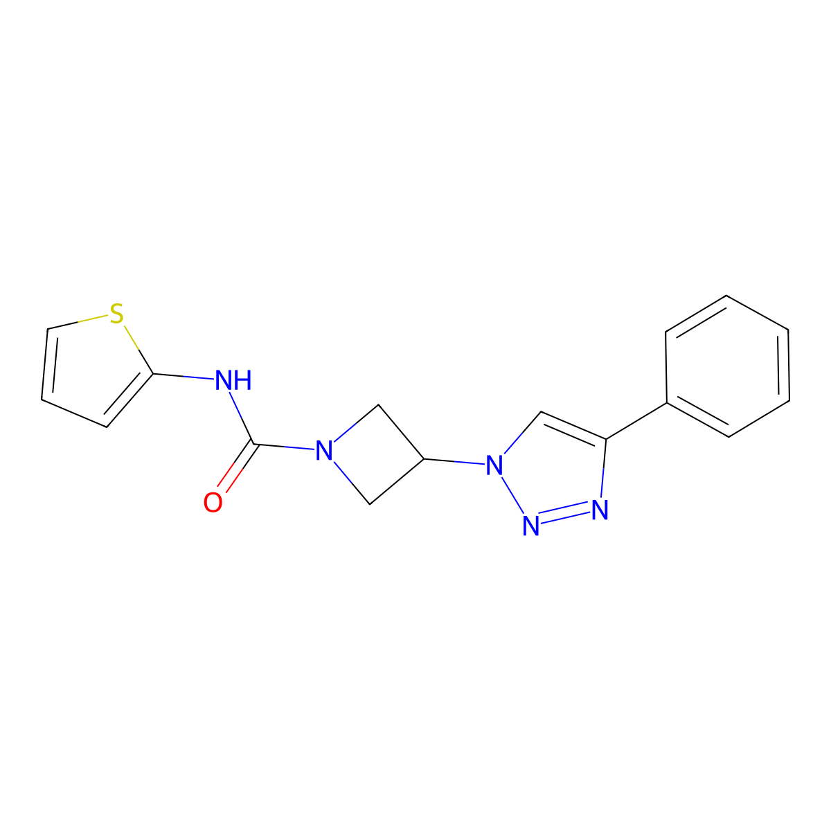 3-(4-phenyl-1H-1,2,3-triazol-1-yl)-N-(thiophen-2-yl)azetidine-1-carboxamide molecular structure, CAS 1903638-89-0