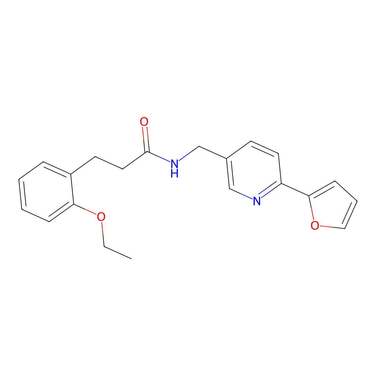 3-(2-ethoxyphenyl)-N-((6-(furan-2-yl)pyridin-3-yl)methyl)propanamide molecular structure, CAS 1903639-86-0