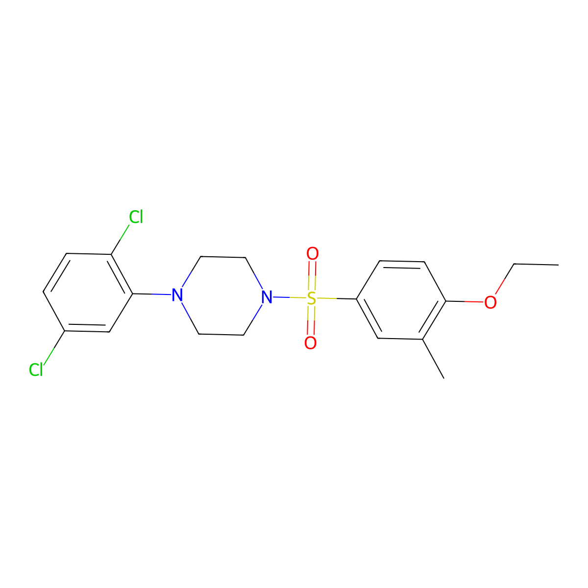 1-(2,5-Dichlorophenyl)-4-(4-ethoxy-3-methylbenzenesulfonyl)piperazine molecular structure, CAS 1903641-20-2