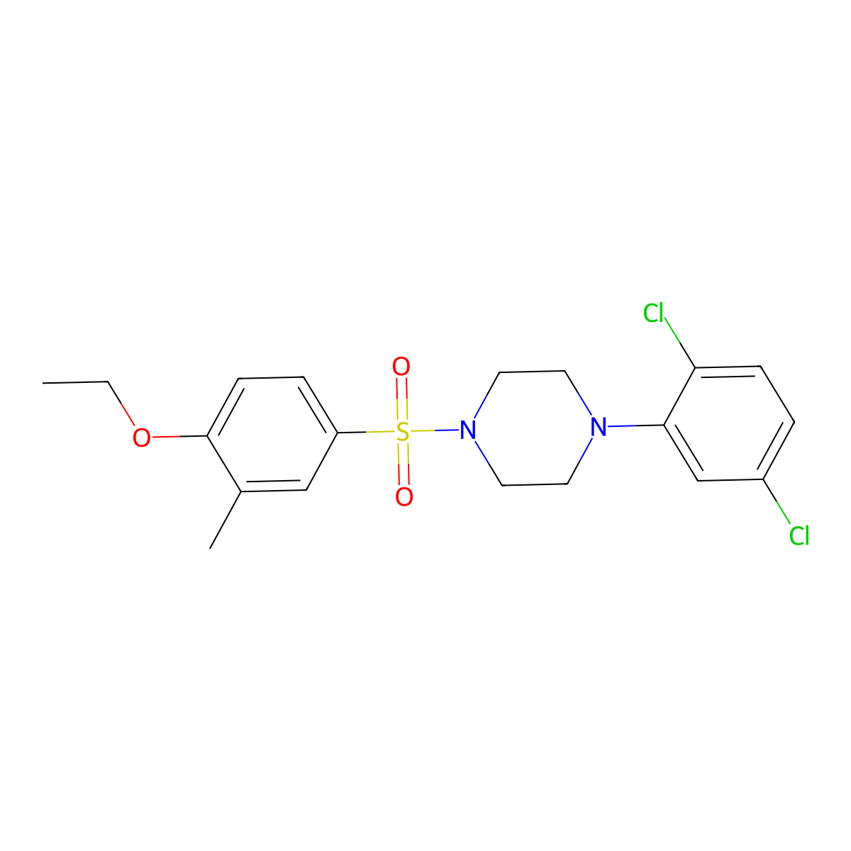 1-(2,5-Dichlorophenyl)-4-(4-ethoxy-3-methylbenzenesulfonyl)piperazine molecular structure, CAS 1903641-20-2