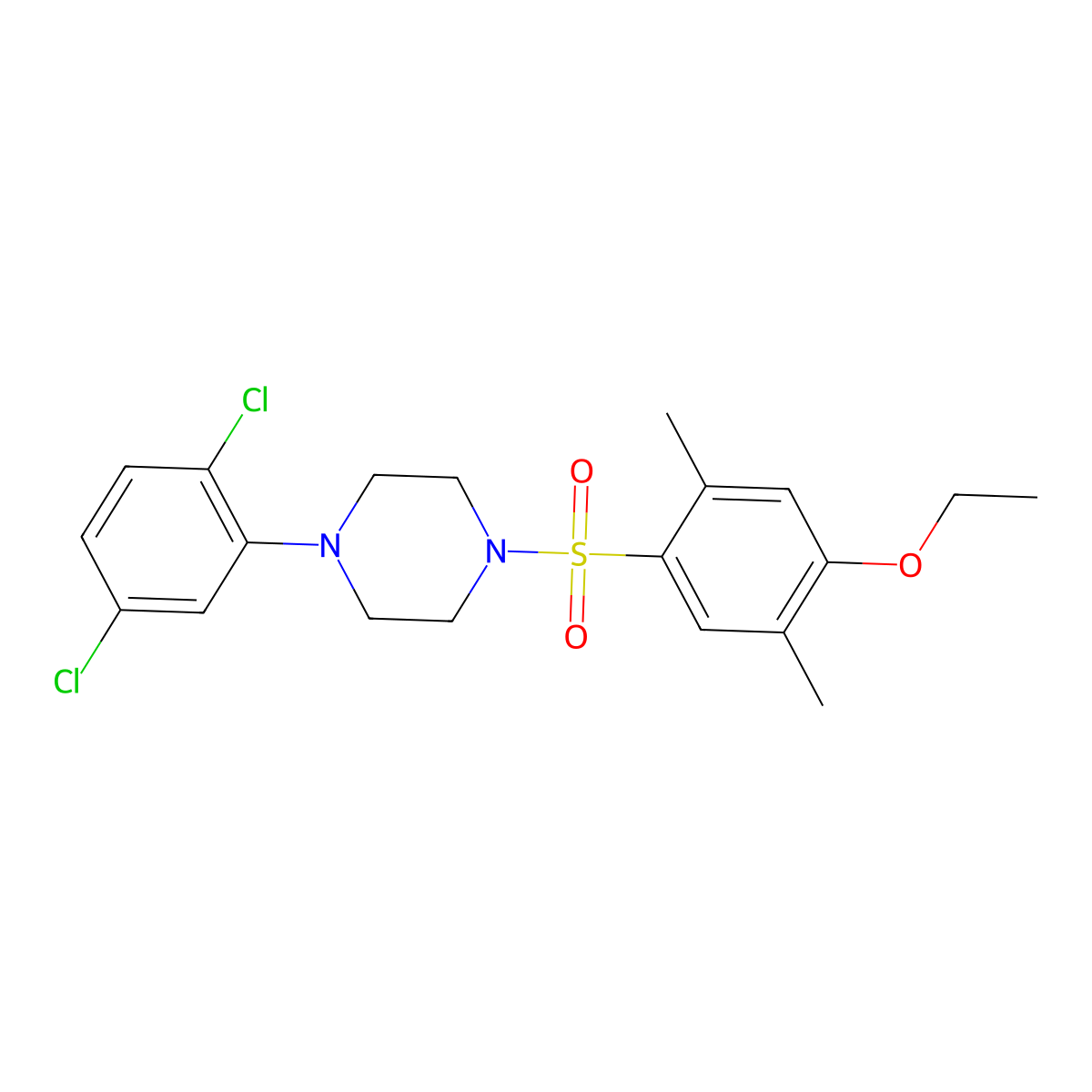 1-(2,5-Dichlorophenyl)-4-(4-ethoxy-2,5-dimethylbenzenesulfonyl)piperazine molecular structure, CAS 1903641-24-6