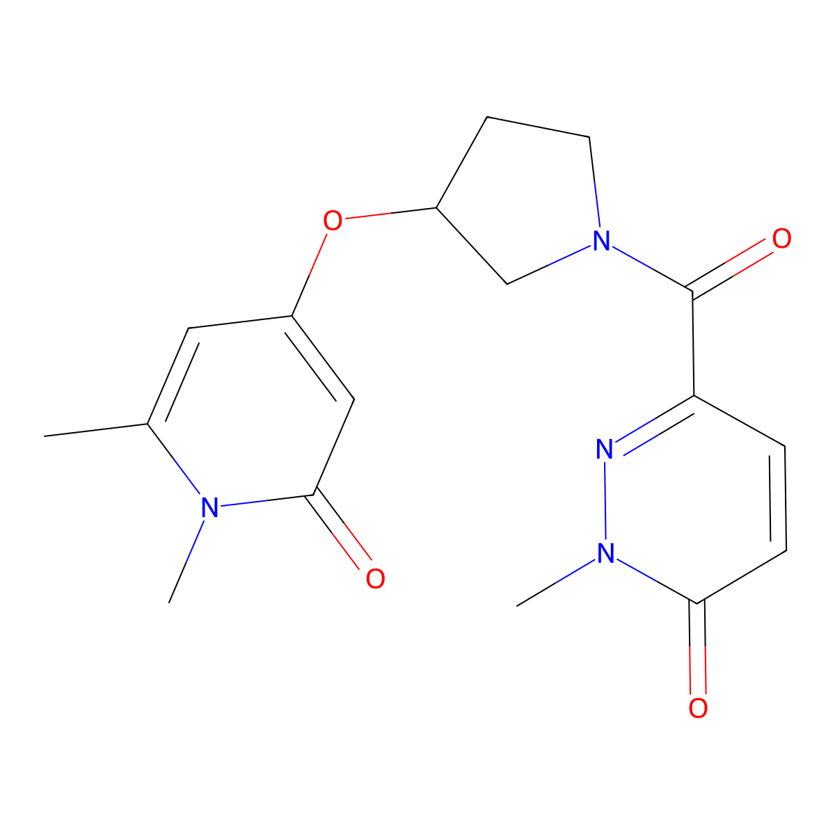 6-(3-((1,6-dimethyl-2-oxo-1,2-dihydropyridin-4-yl)oxy)pyrrolidine-1-carbonyl)-2-methylpyridazin-3(2H)-one molecular structure, CAS 1903649-89-7