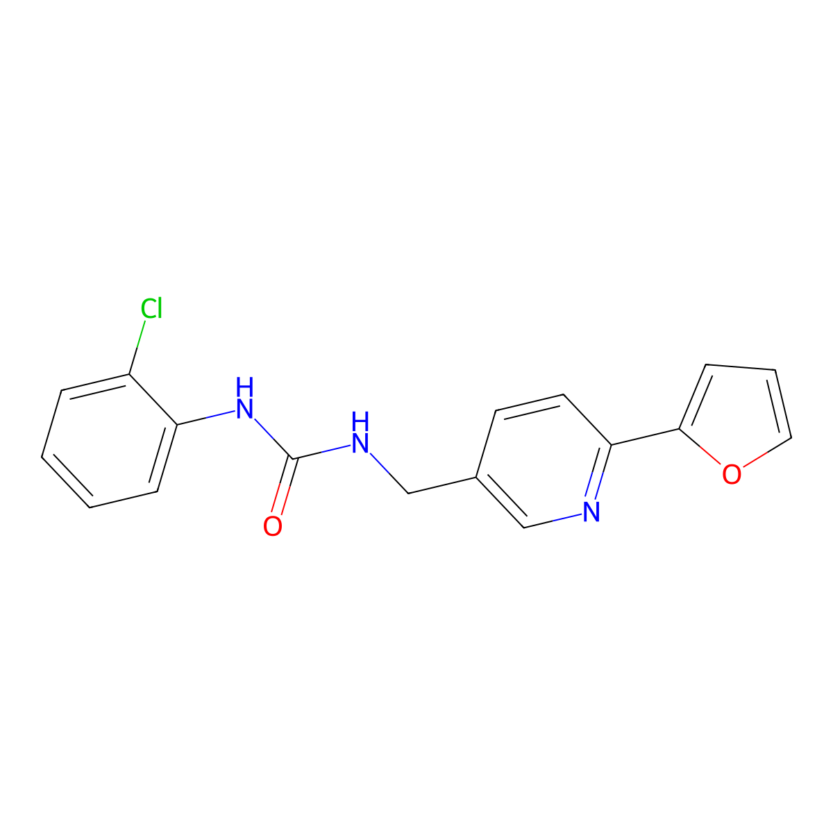 1-(2-Chlorophenyl)-3-((6-(furan-2-yl)pyridin-3-yl)methyl)urea molecular structure, CAS 1903658-71-8
