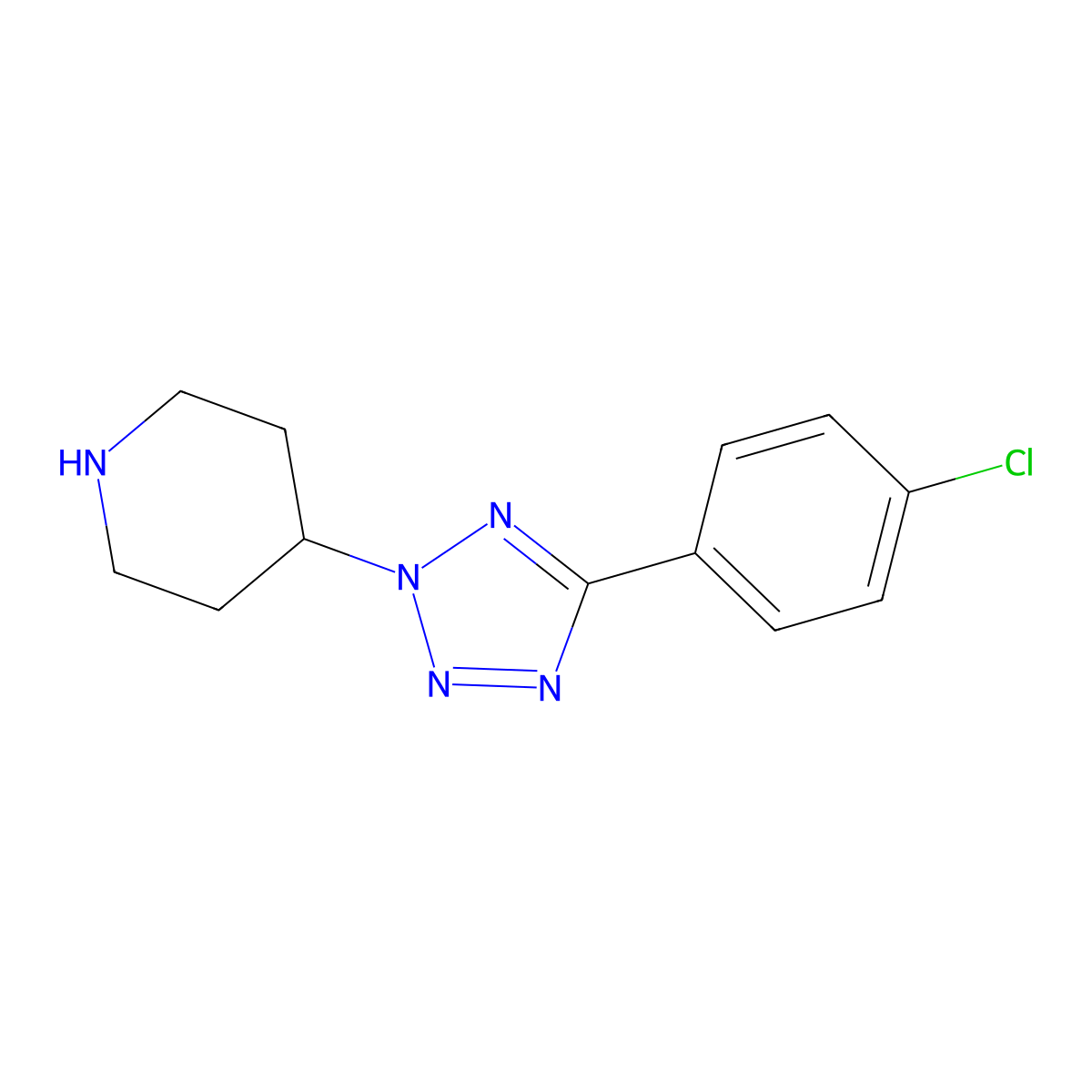 4-[5-(4-chlorophenyl)-2H-1,2,3,4-tetrazol-2-yl]piperidine molecular structure, CAS 1903665-53-1