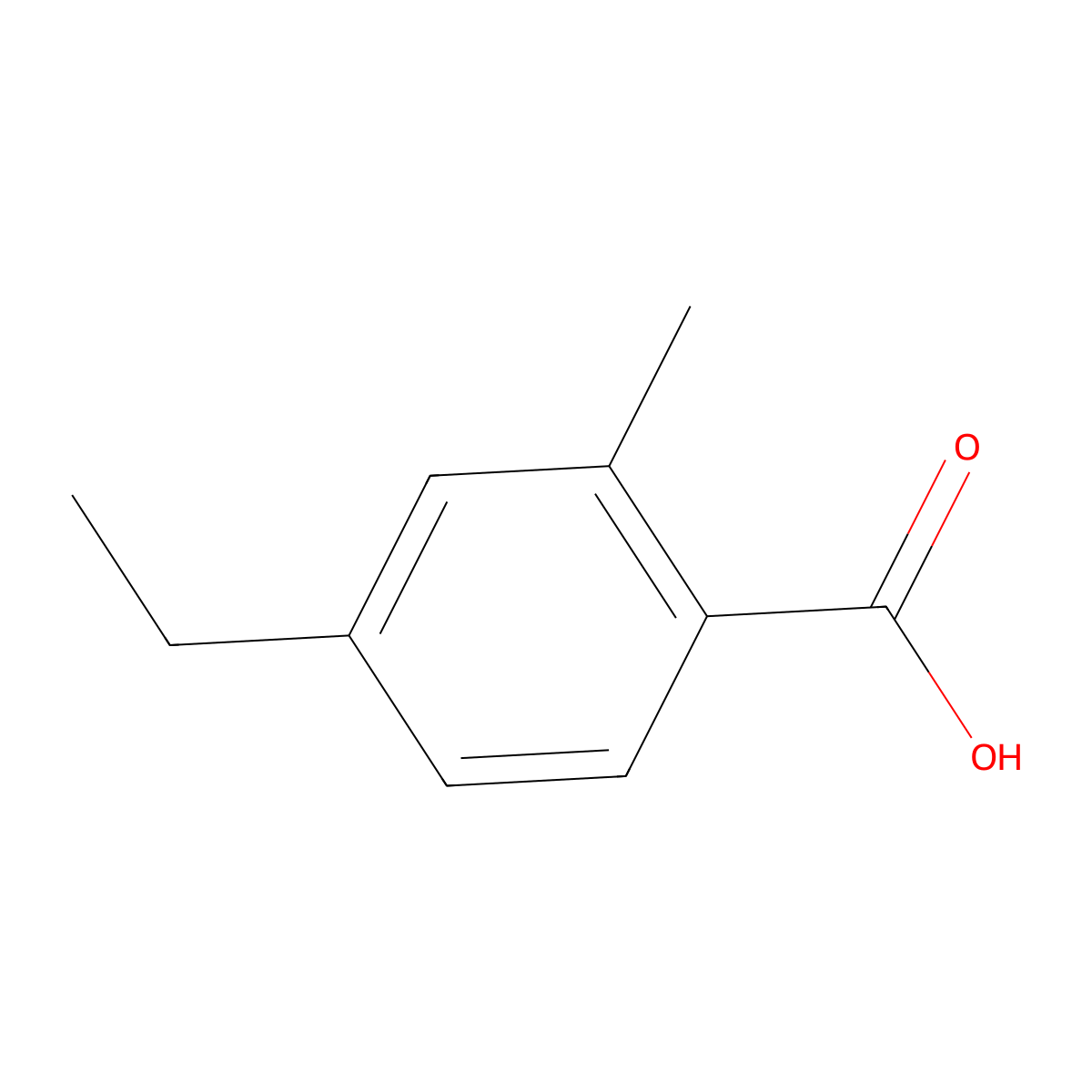 4-Ethyl-2-methylbenzoic acid molecular structure, CAS 190367-29-4