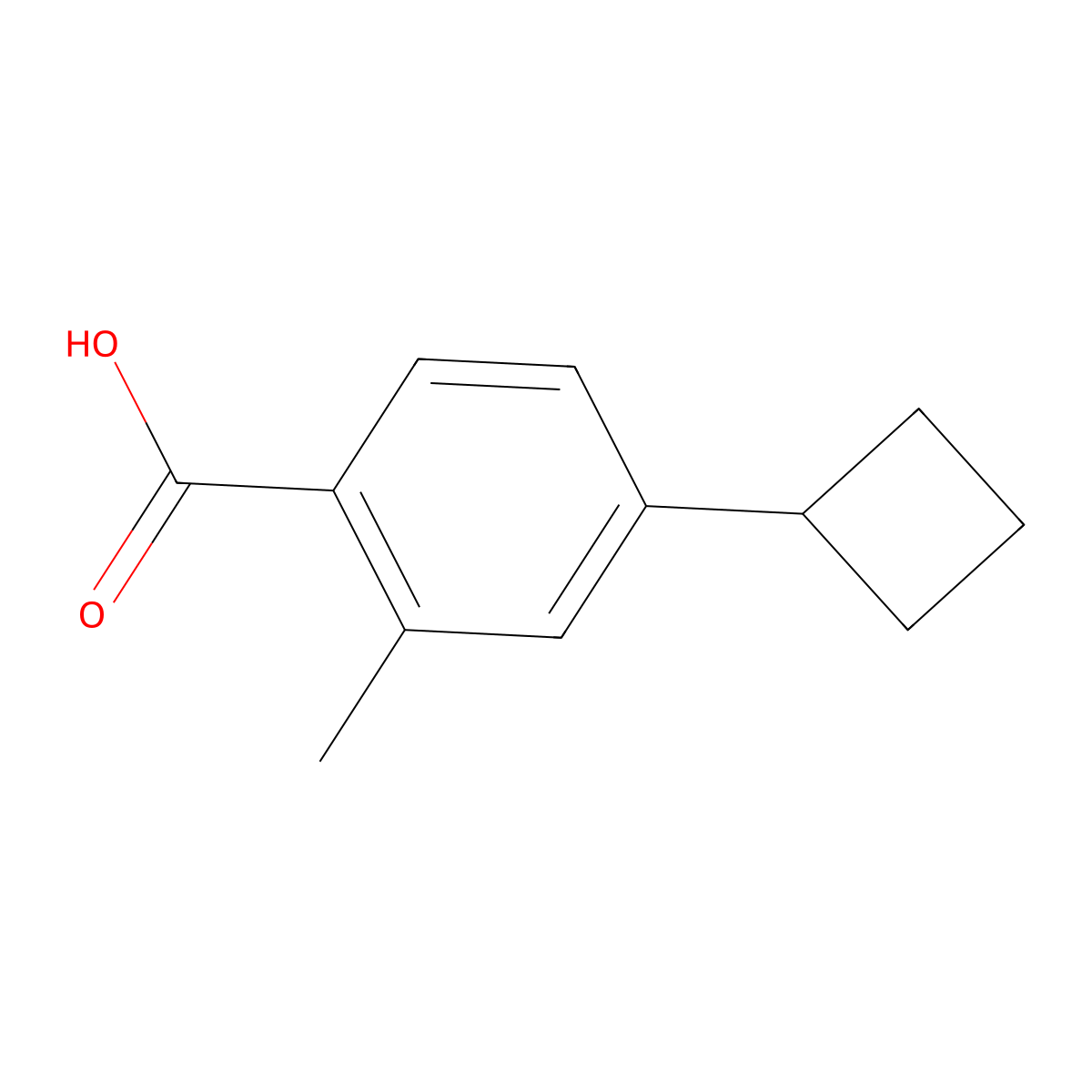 4-Cyclobutyl-2-methylbenzoic acid molecular structure, CAS 190367-31-8