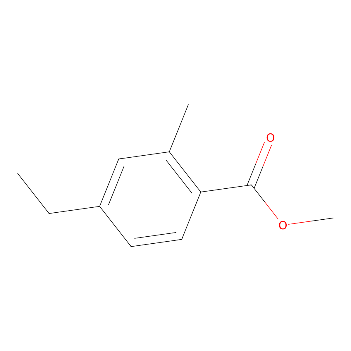 Benzoic acid, 4-ethyl-2-methyl-, methyl ester molecular structure, CAS 190367-33-0