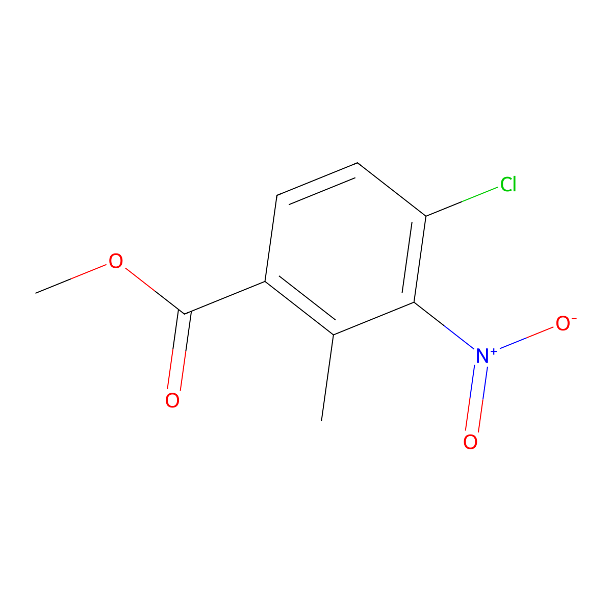 Methyl 4-chloro-2-methyl-3-nitrobenzoate molecular structure, CAS 190367-57-8