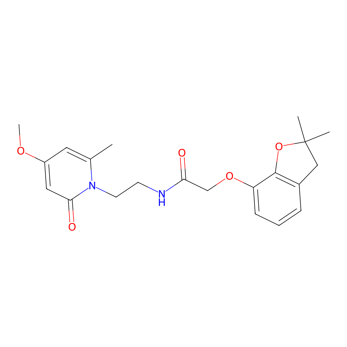 2-((2,2-dimethyl-2,3-dihydrobenzofuran-7-yl)oxy)-N-(2-(4-methoxy-6-methyl-2-oxopyridin-1(2H)-yl)ethyl)acetamide molecular structure, CAS 1903677-21-3
