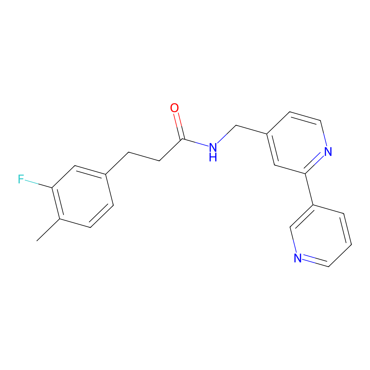 N-({[2,3'-bipyridine]-4-yl}methyl)-3-(3-fluoro-4-methylphenyl)propanamide molecular structure, CAS 1903677-61-1