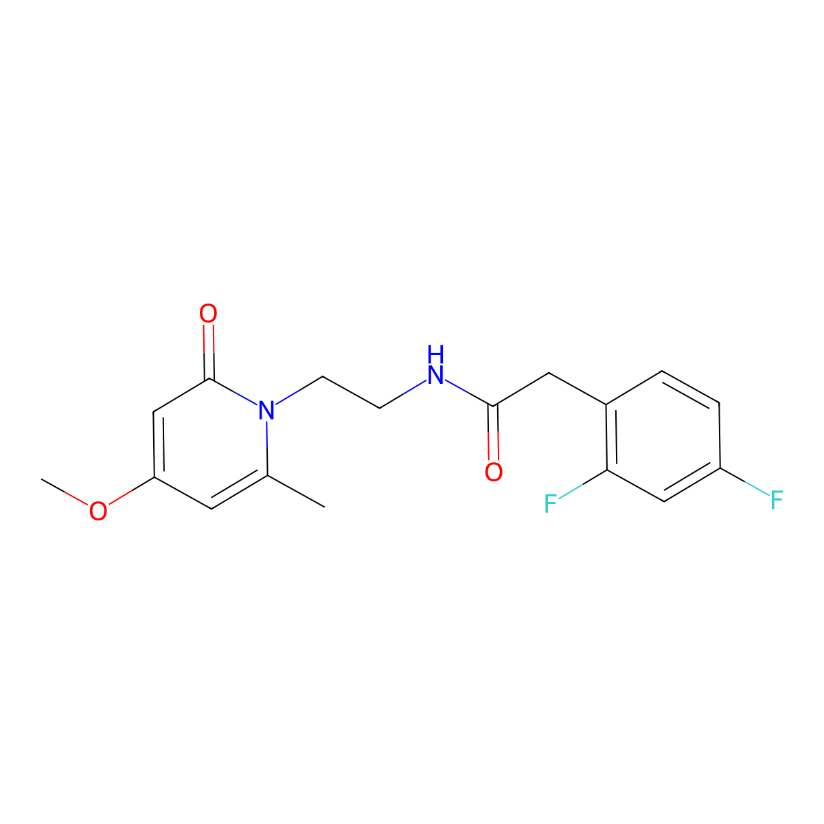 2-(2,4-difluorophenyl)-N-(2-(4-methoxy-6-methyl-2-oxopyridin-1(2H)-yl)ethyl)acetamide molecular structure, CAS 1903678-07-8