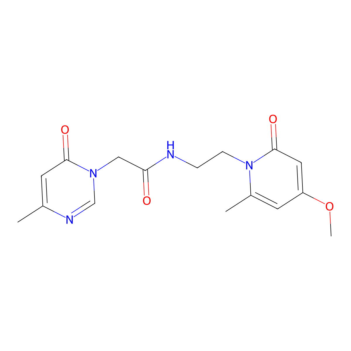 N-(2-(4-methoxy-6-methyl-2-oxopyridin-1(2H)-yl)ethyl)-2-(4-methyl-6-oxopyrimidin-1(6H)-yl)acetamide molecular structure, CAS 1903678-11-4