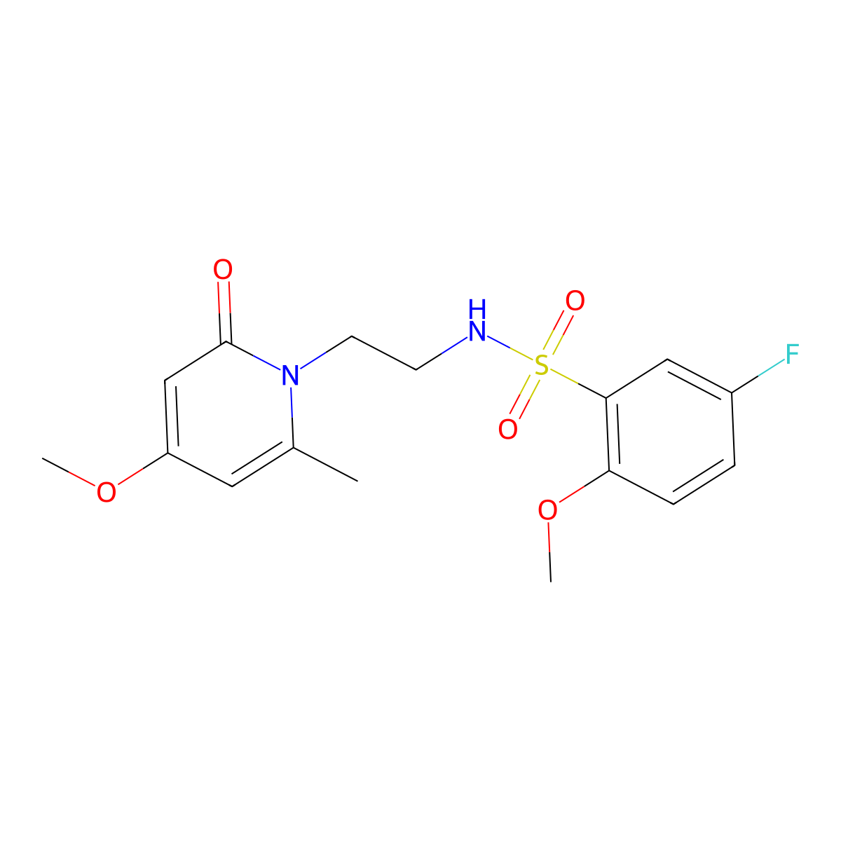 5-fluoro-2-methoxy-N-(2-(4-methoxy-6-methyl-2-oxopyridin-1(2H)-yl)ethyl)benzenesulfonamide molecular structure, CAS 1903678-49-8