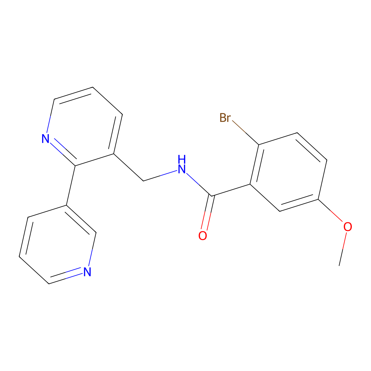 N-({[2,3'-bipyridine]-3-yl}methyl)-2-bromo-5-methoxybenzamide molecular structure, CAS 1903678-77-2