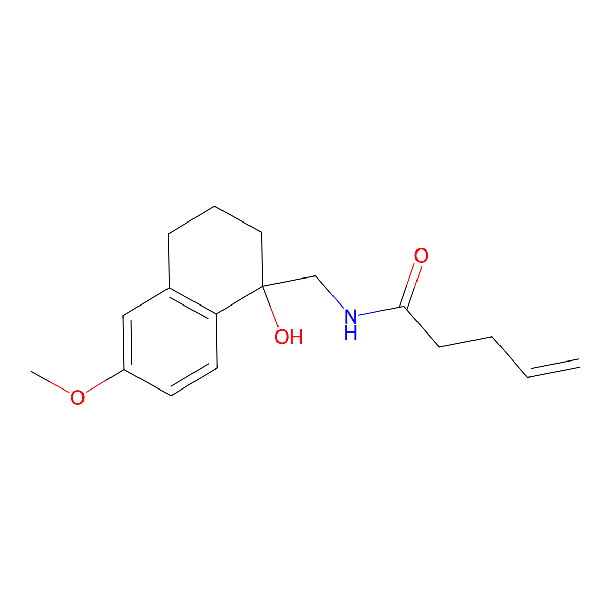 N-((1-hydroxy-6-methoxy-1,2,3,4-tetrahydronaphthalen-1-yl)methyl)pent-4-enamide molecular structure, CAS 1903682-02-9