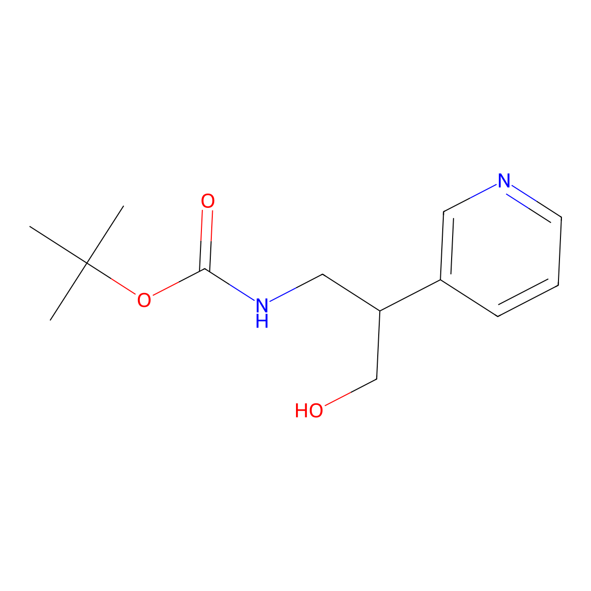 tert-butyl N-[3-hydroxy-2-(pyridin-3-yl)propyl]carbamate molecular structure, CAS 1903682-13-2