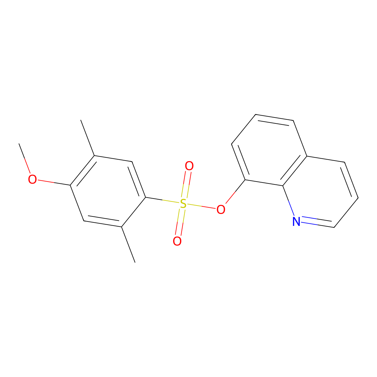 Quinolin-8-yl 4-methoxy-2,5-dimethylbenzene-1-sulfonate molecular structure, CAS 1903684-23-0