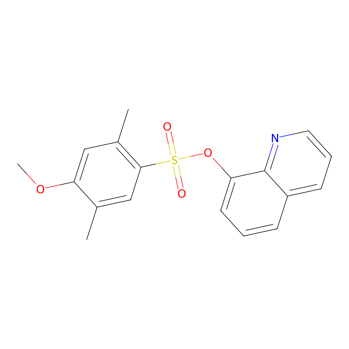 Quinolin-8-yl 4-methoxy-2,5-dimethylbenzene-1-sulfonate molecular structure, CAS 1903684-23-0