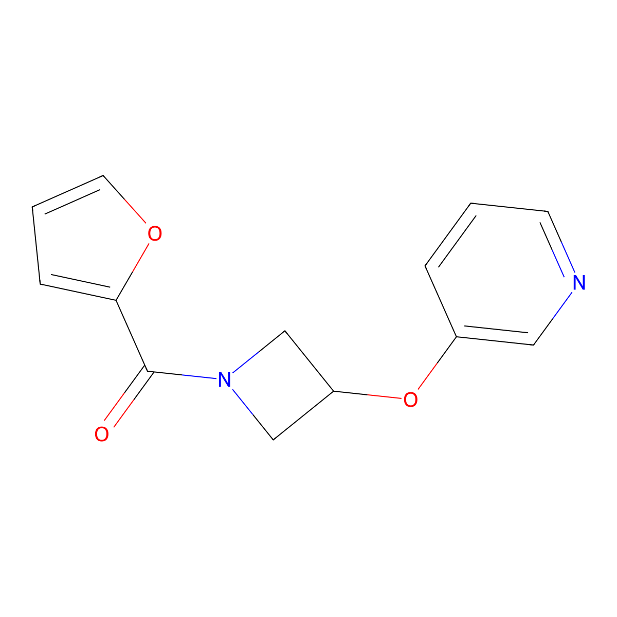 Furan-2-yl(3-(pyridin-3-yloxy)azetidin-1-yl)methanone molecular structure, CAS 1903684-43-4