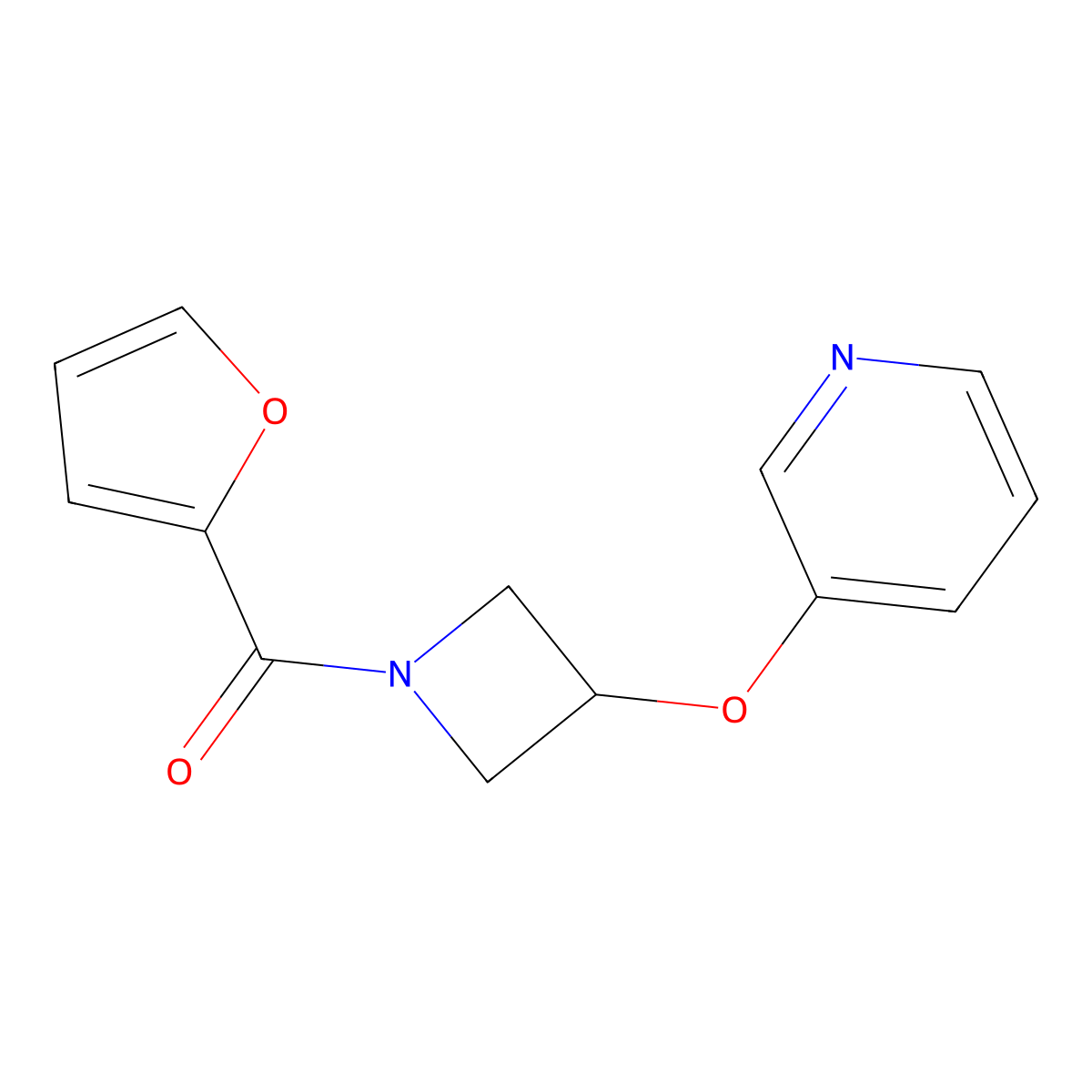 Furan-2-yl(3-(pyridin-3-yloxy)azetidin-1-yl)methanone molecular structure, CAS 1903684-43-4