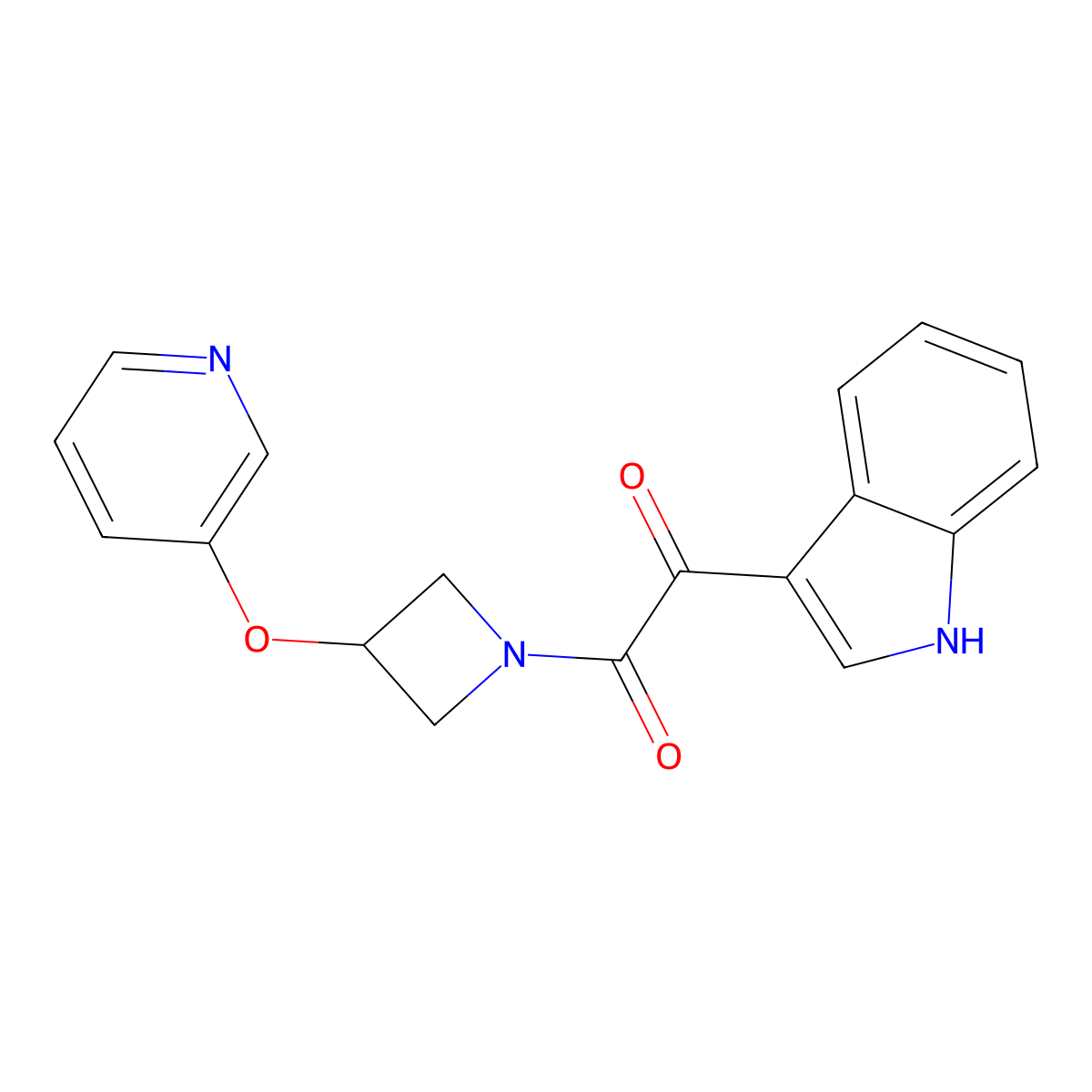 1-(1H-indol-3-yl)-2-(3-(pyridin-3-yloxy)azetidin-1-yl)ethane-1,2-dione molecular structure, CAS 1903684-48-9
