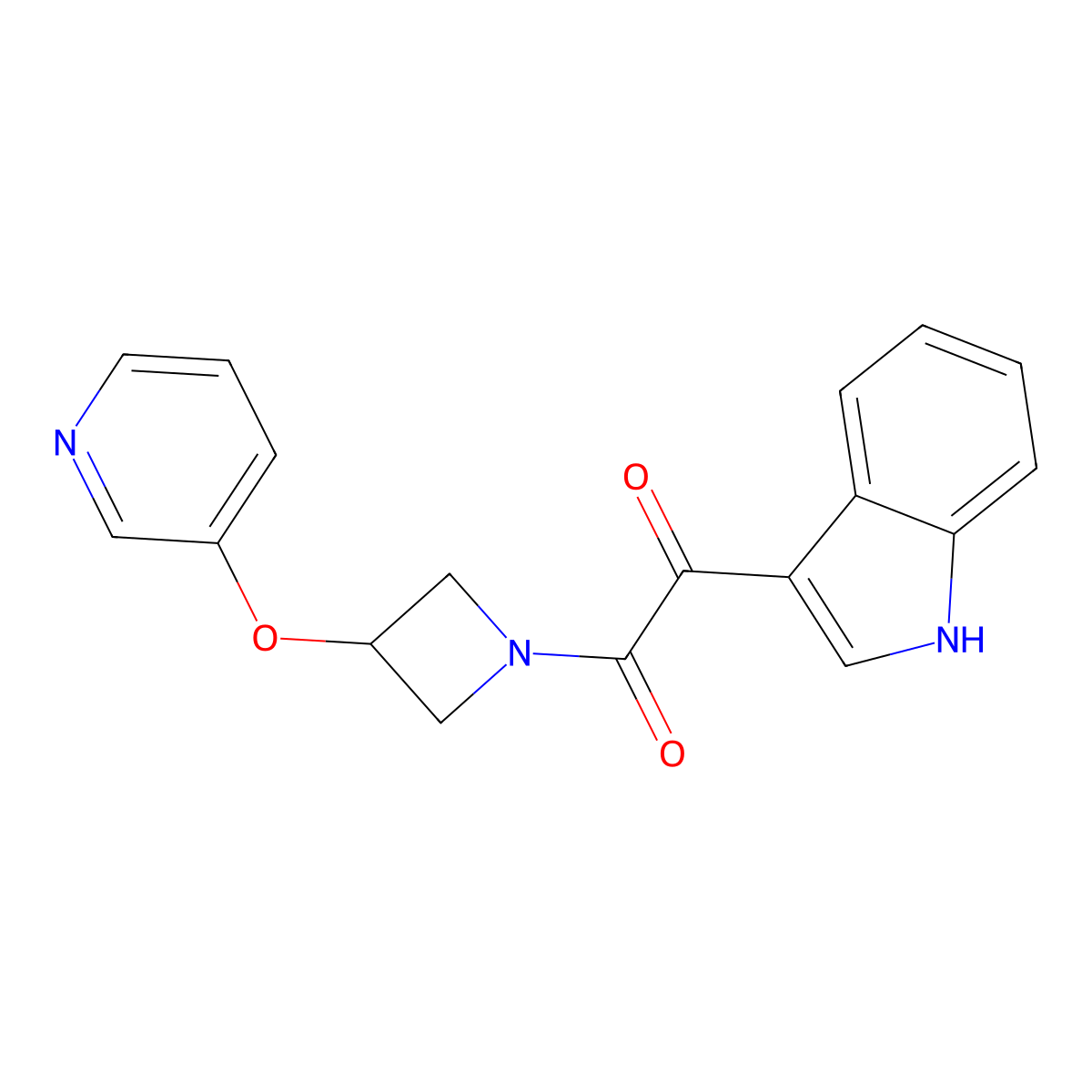 1-(1H-indol-3-yl)-2-(3-(pyridin-3-yloxy)azetidin-1-yl)ethane-1,2-dione molecular structure, CAS 1903684-48-9