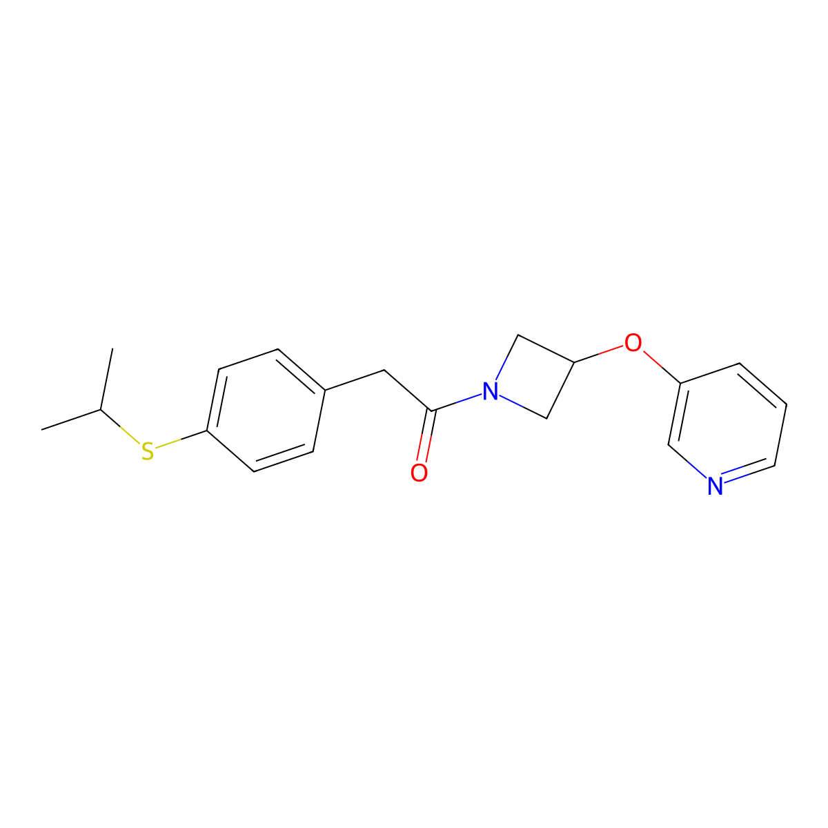 2-(4-(Isopropylthio)phenyl)-1-(3-(pyridin-3-yloxy)azetidin-1-yl)ethanone molecular structure, CAS 1903684-69-4