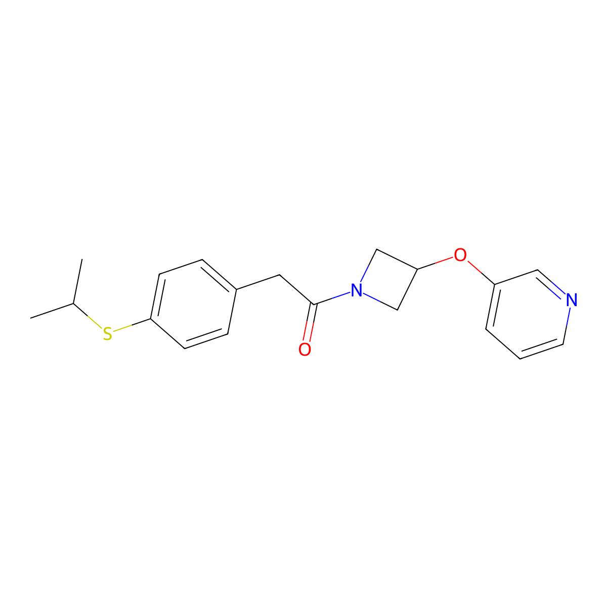 2-(4-(Isopropylthio)phenyl)-1-(3-(pyridin-3-yloxy)azetidin-1-yl)ethanone molecular structure, CAS 1903684-69-4