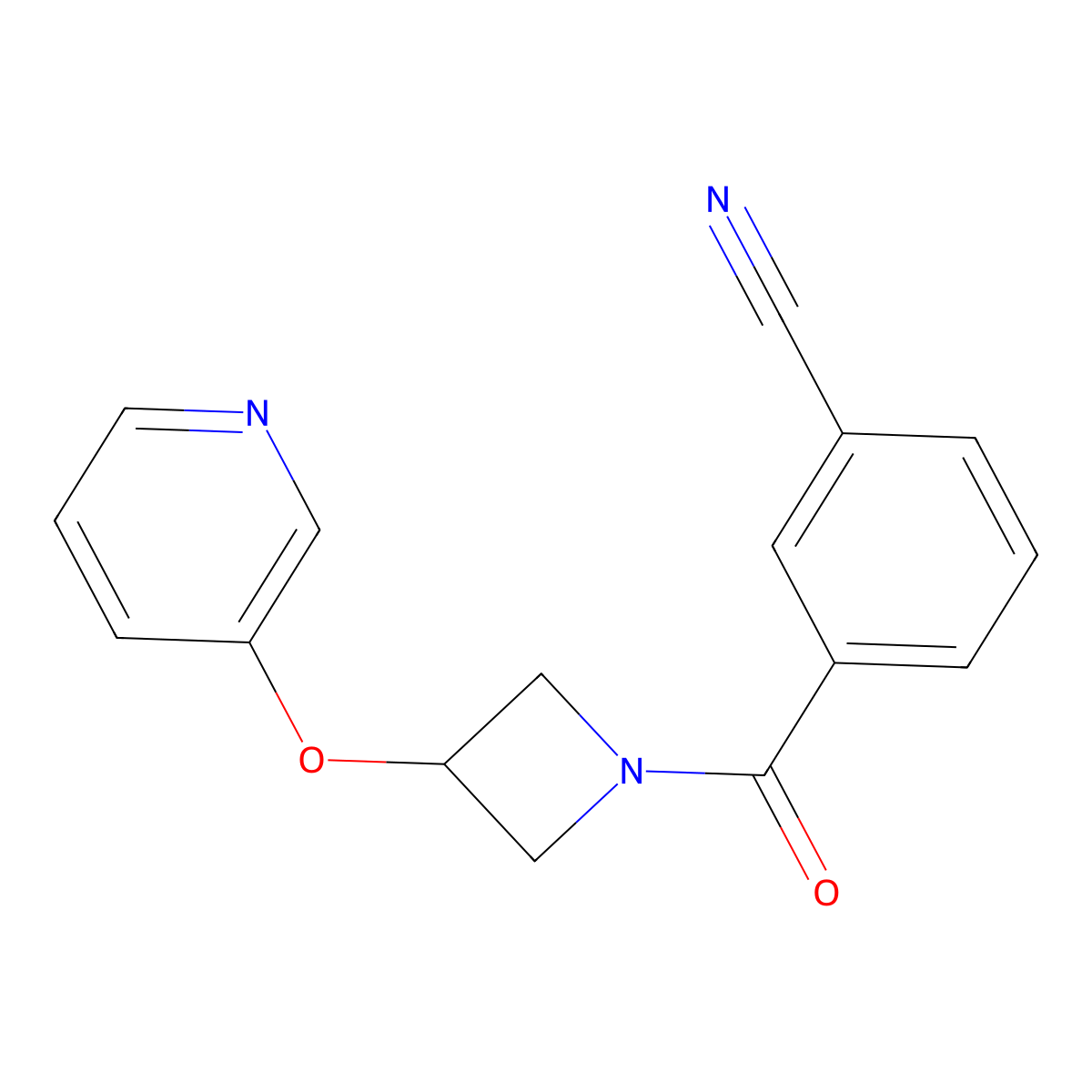 3-[3-(Pyridin-3-yloxy)azetidine-1-carbonyl]benzonitrile molecular structure, CAS 1903684-74-1