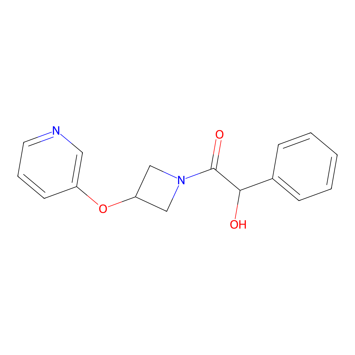2-Hydroxy-2-phenyl-1-(3-(pyridin-3-yloxy)azetidin-1-yl)ethanone molecular structure, CAS 1903685-37-9