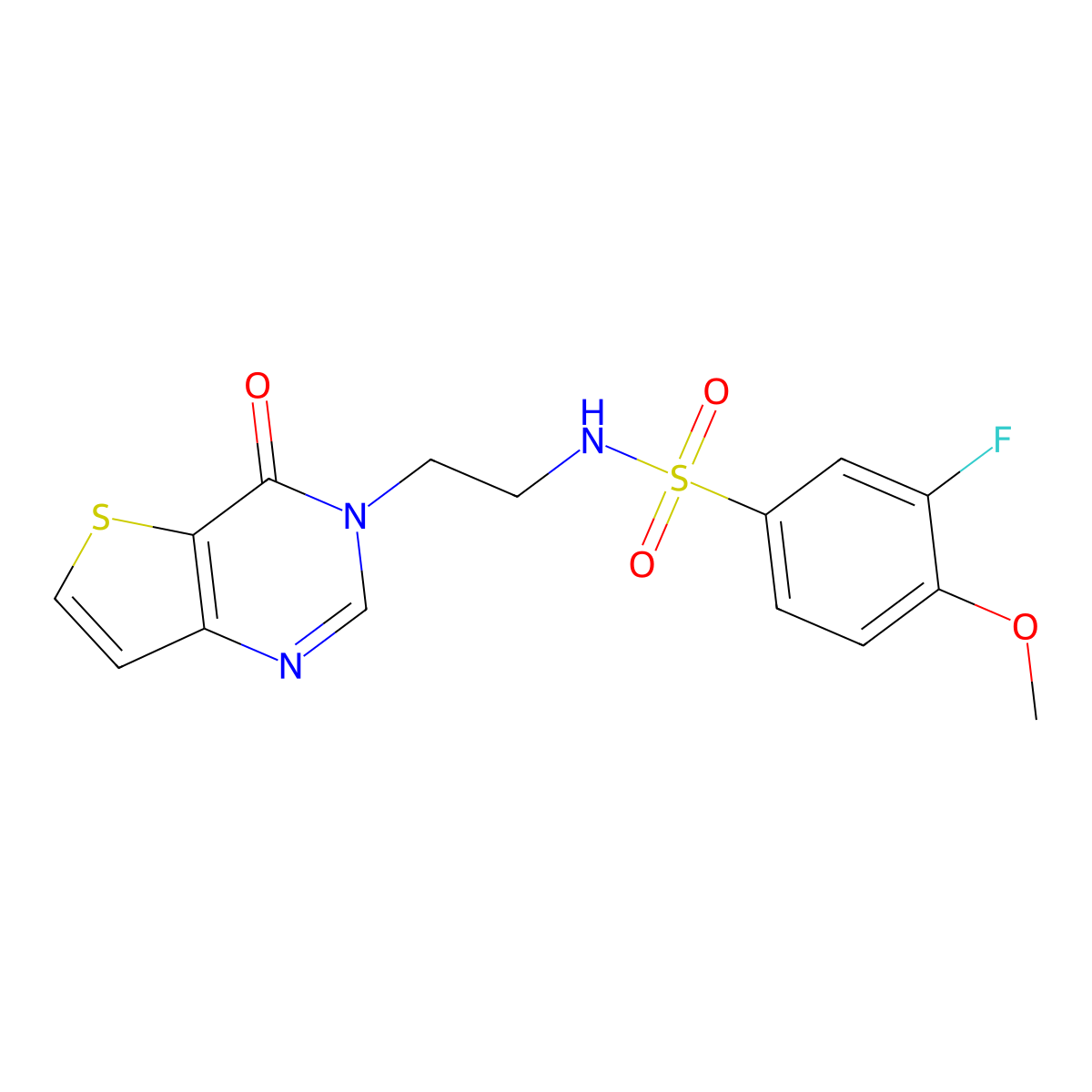 3-fluoro-4-methoxy-N-(2-(4-oxothieno[3,2-d]pyrimidin-3(4H)-yl)ethyl)benzenesulfonamide molecular structure, CAS 1903685-67-5