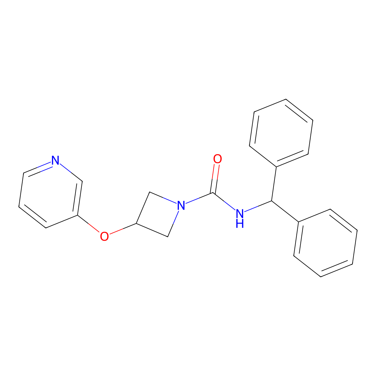 N-benzhydryl-3-(pyridin-3-yloxy)azetidine-1-carboxamide molecular structure, CAS 1903685-72-2