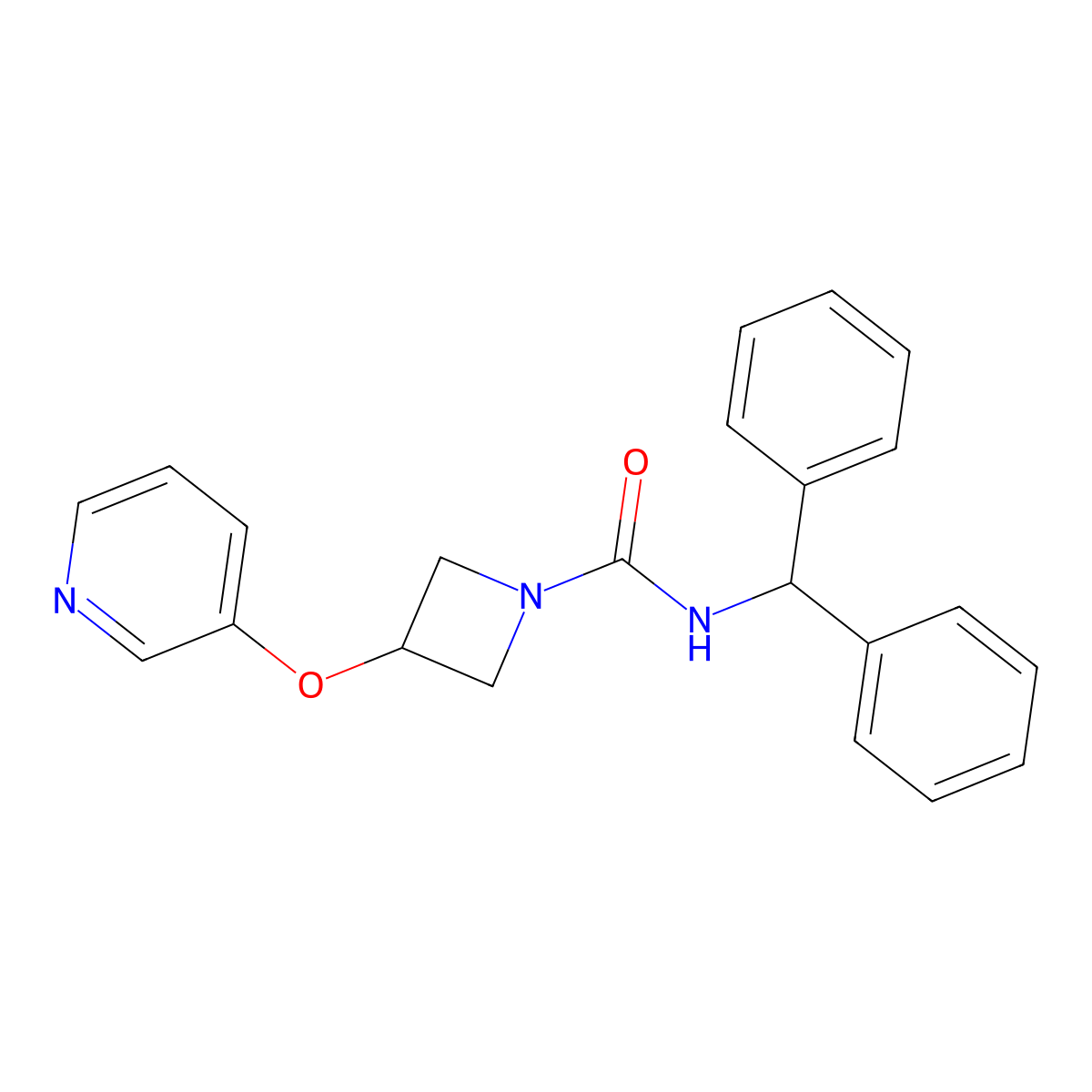 N-benzhydryl-3-(pyridin-3-yloxy)azetidine-1-carboxamide molecular structure, CAS 1903685-72-2