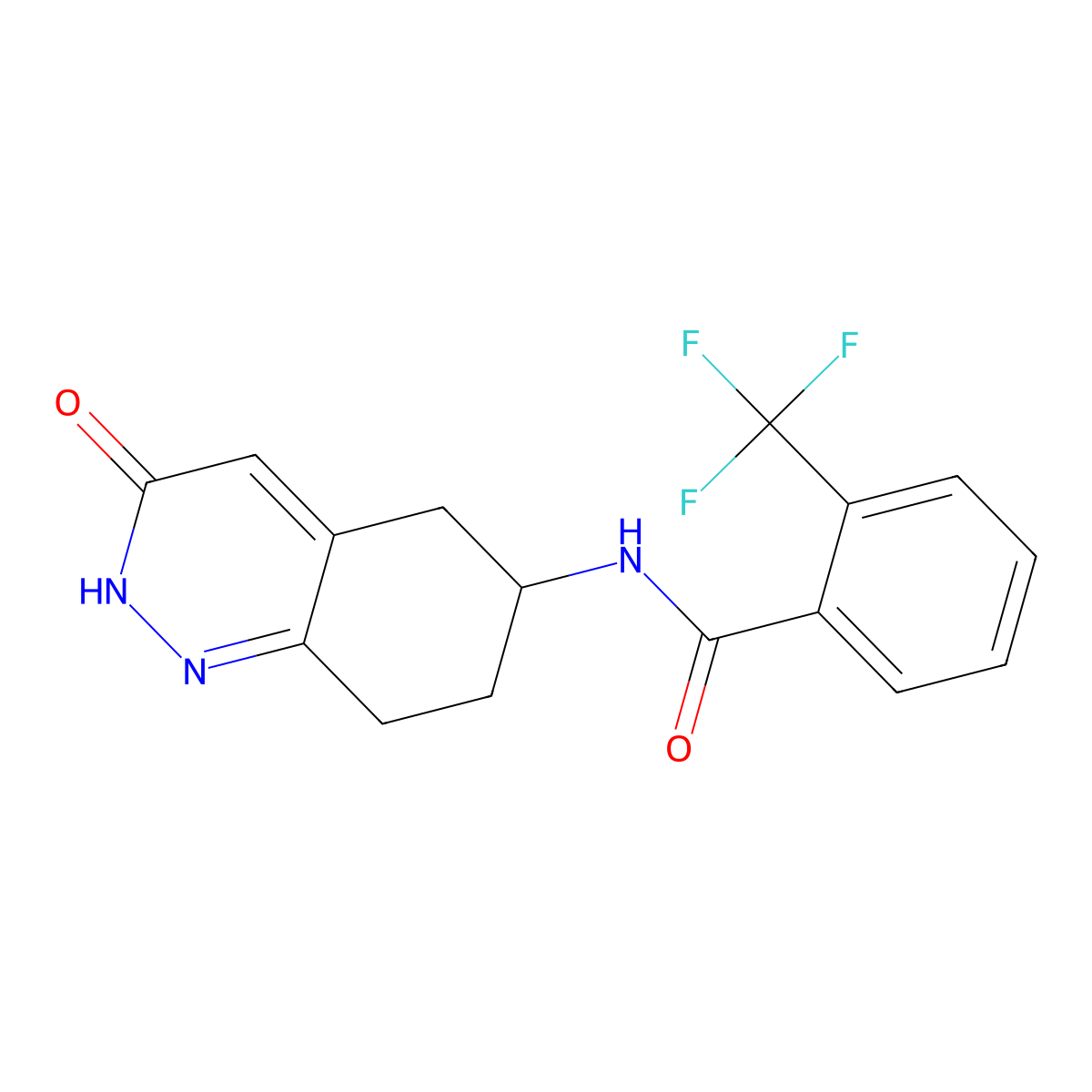N-(3-oxo-2,3,5,6,7,8-hexahydrocinnolin-6-yl)-2-(trifluoromethyl)benzamide molecular structure, CAS 1903686-02-1