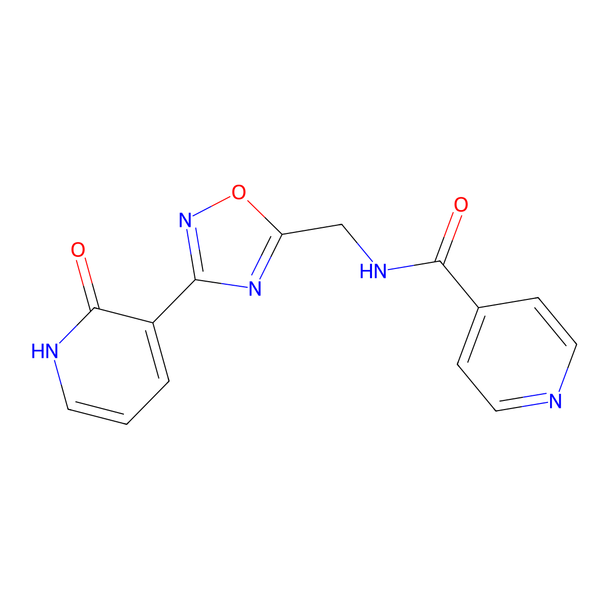 N-((3-(2-oxo-1,2-dihydropyridin-3-yl)-1,2,4-oxadiazol-5-yl)methyl)isonicotinamide molecular structure, CAS 1903688-21-0