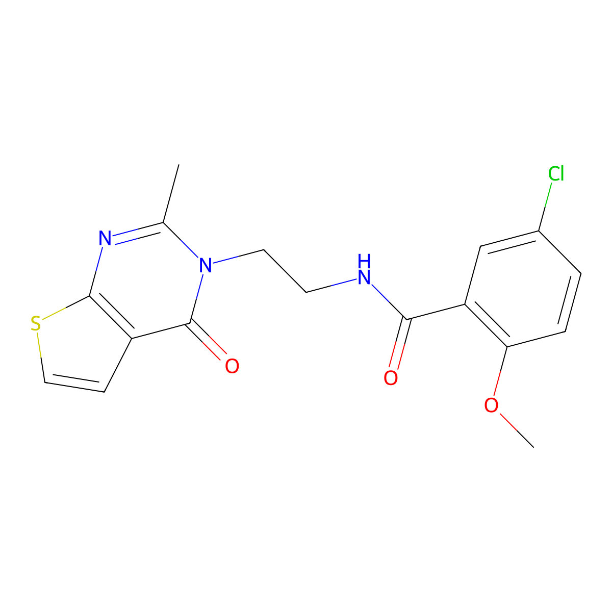 5-chloro-2-methoxy-N-(2-(2-methyl-4-oxothieno[2,3-d]pyrimidin-3(4H)-yl)ethyl)benzamide molecular structure, CAS 1903689-45-1