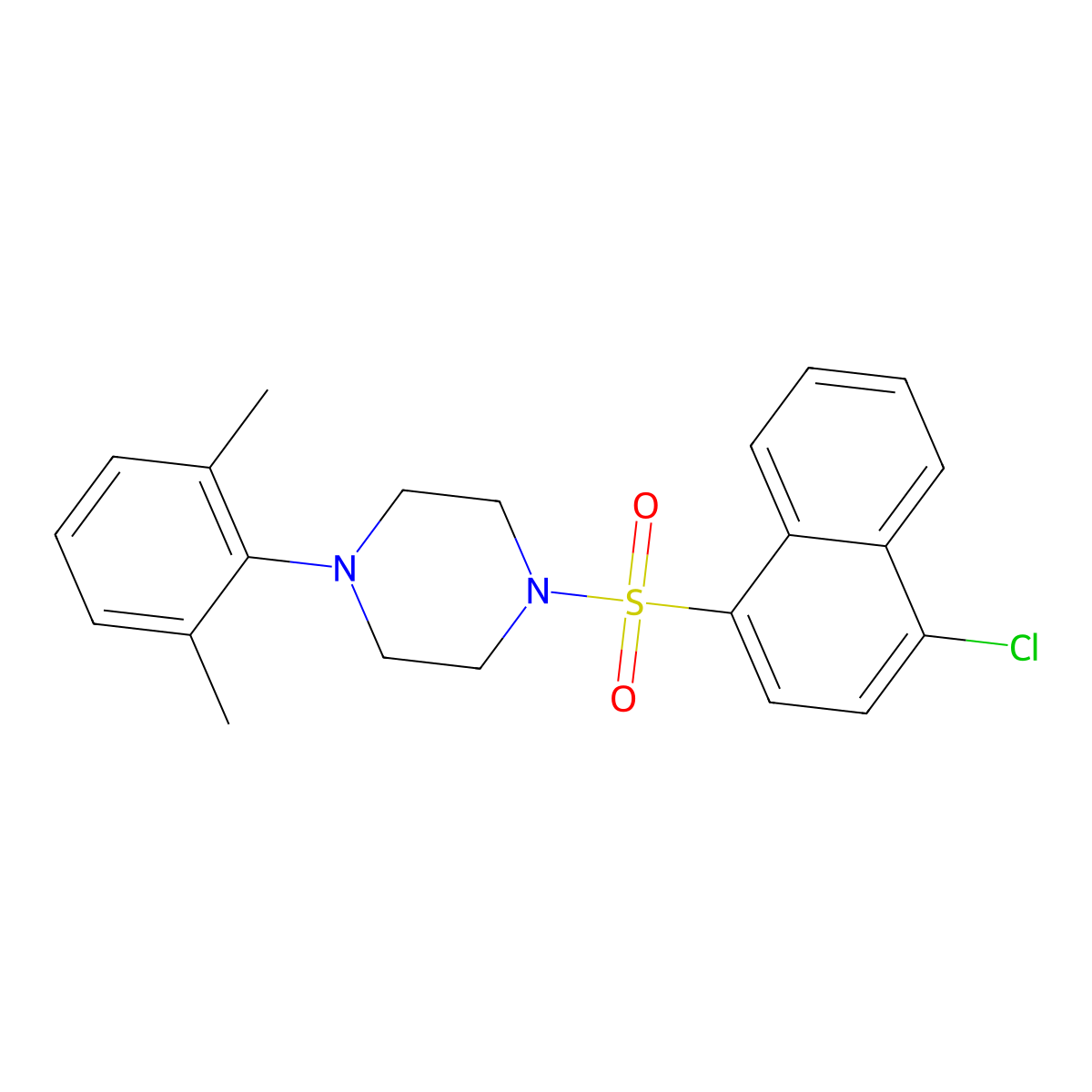 1-((4-Chloronaphthalen-1-yl)sulfonyl)-4-(2,6-dimethylphenyl)piperazine molecular structure, CAS 1903689-64-4
