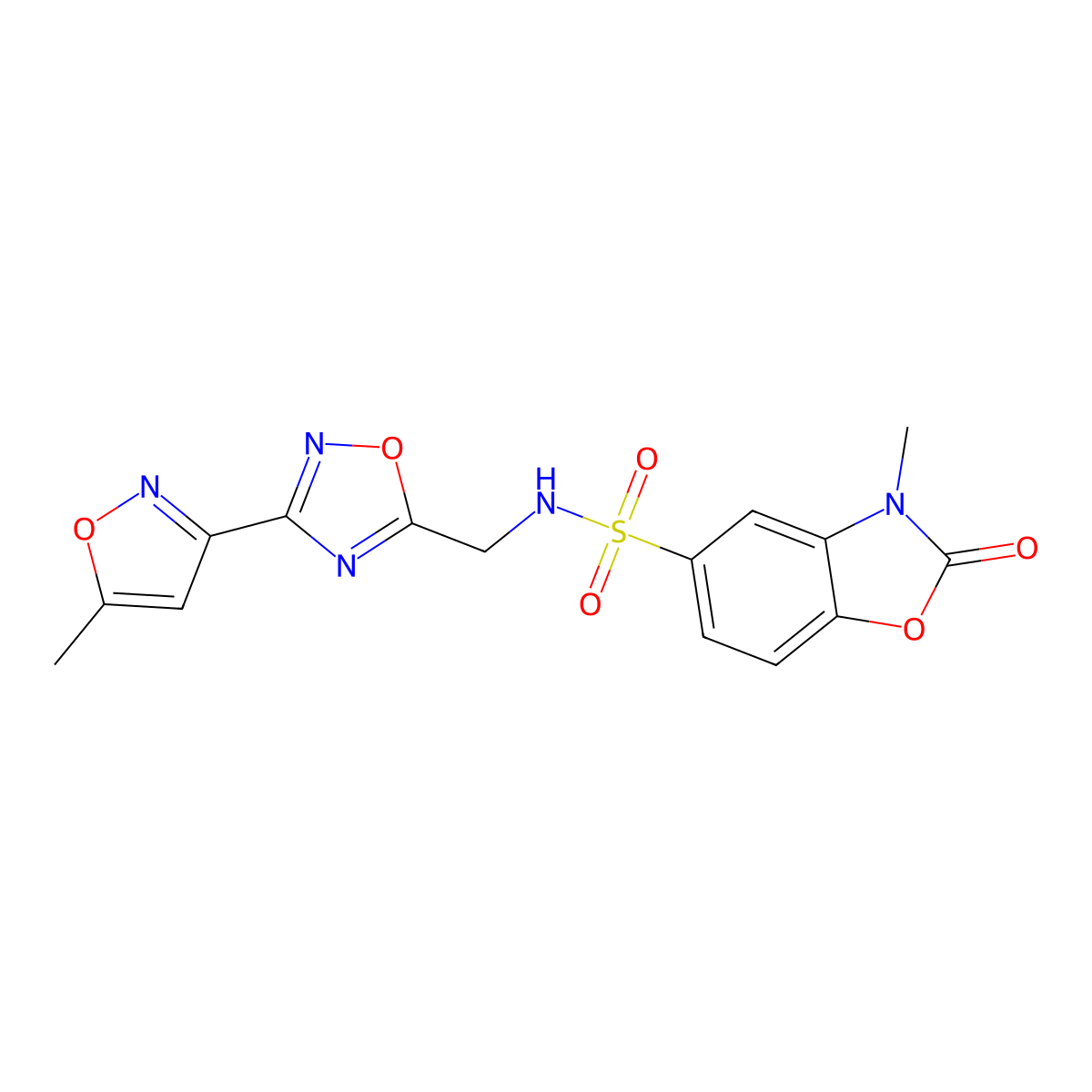3-methyl-N-((3-(5-methylisoxazol-3-yl)-1,2,4-oxadiazol-5-yl)methyl)-2-oxo-2,3-dihydrobenzo[d]oxazole-5-sulfonamide molecular structure, CAS 1903689-75-7